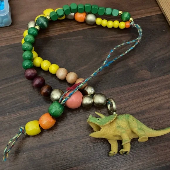 Colorful Dinosaur Beaded Necklace - Picture 1 of 2